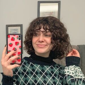 Human hair curly topper natural 2C curls wig